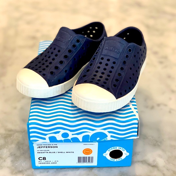Native Other - Native Jefferson Shoes- Regatta Blue/Shell White